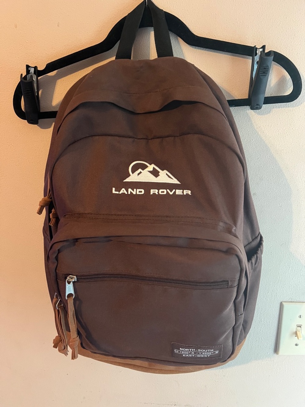 LAND ROVER CANVAS & LEATHER BACKPACK BROWN/TAN